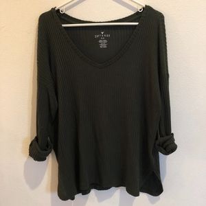 Ribbed V neck Sweater AE soft & Sexy